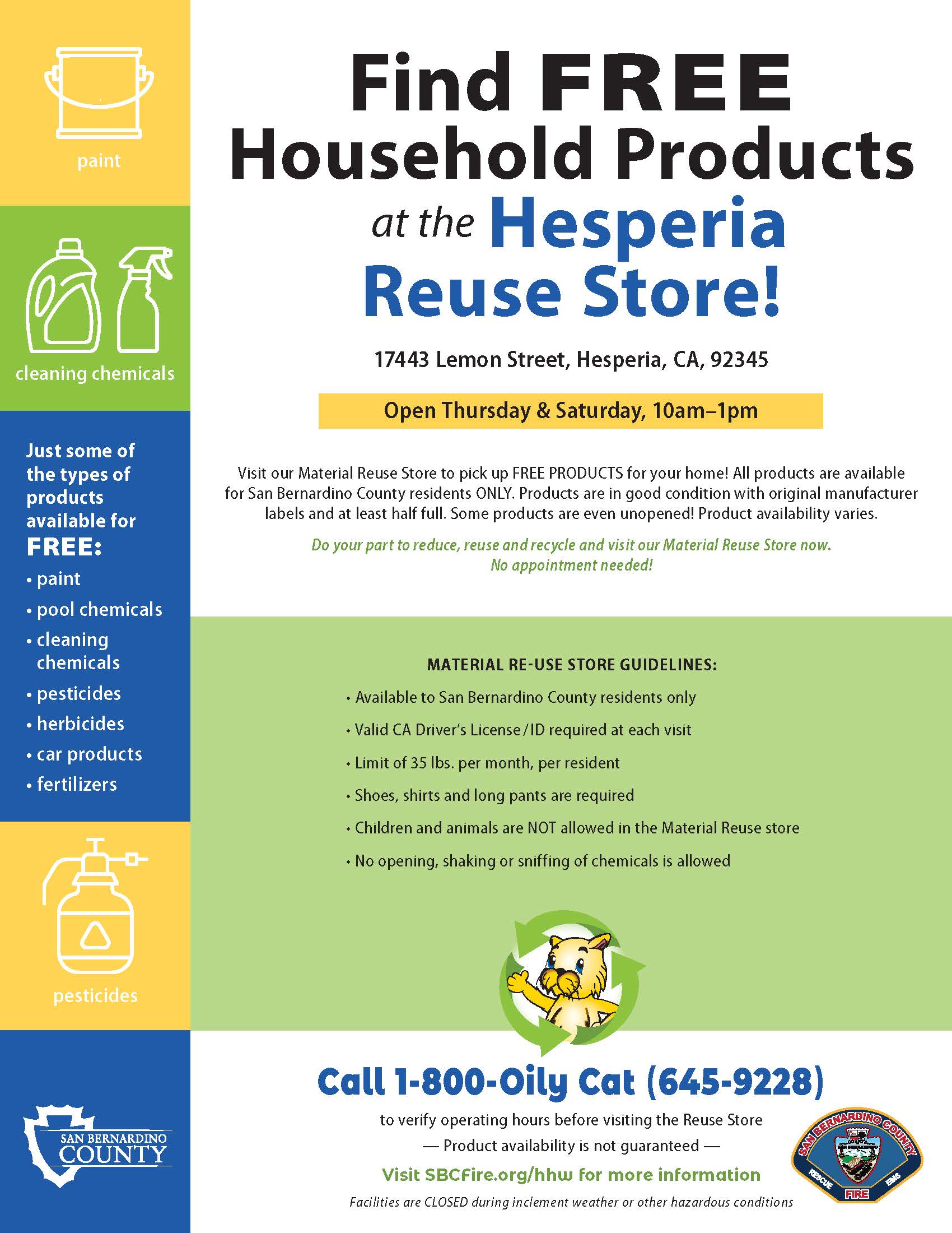 Hesperia New Schedule HHW Materials ReUse Store Flyers PROOF2